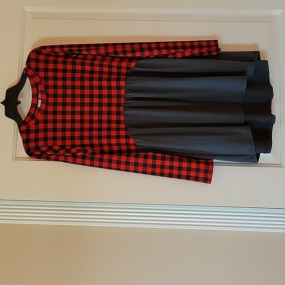 Buffalo plaid high low dress/tunic top - Picture 2 of 5